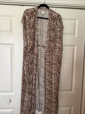 Kona Sol Brown Snake Print Swim Coverup
